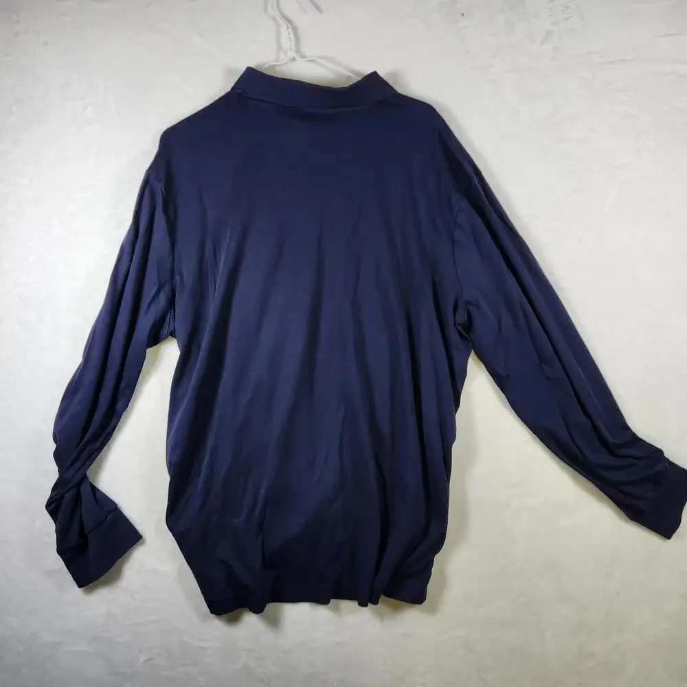 Polo Ralph Lauren LS Shirt XL‎ Navy Blue Classic Fit 100% Cotton Pony Logo